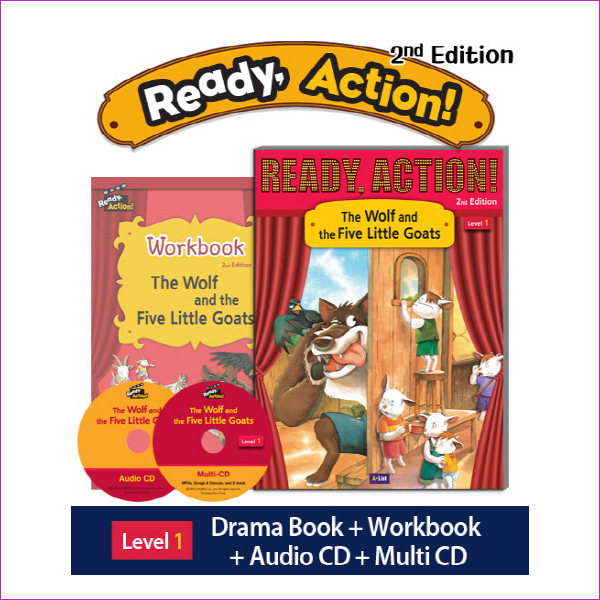 Ready Action. 1: The Wolf and the Five Little Goats(SB+WB+CDs)(2판)(CD2장포함)(Ready Action Level 1)