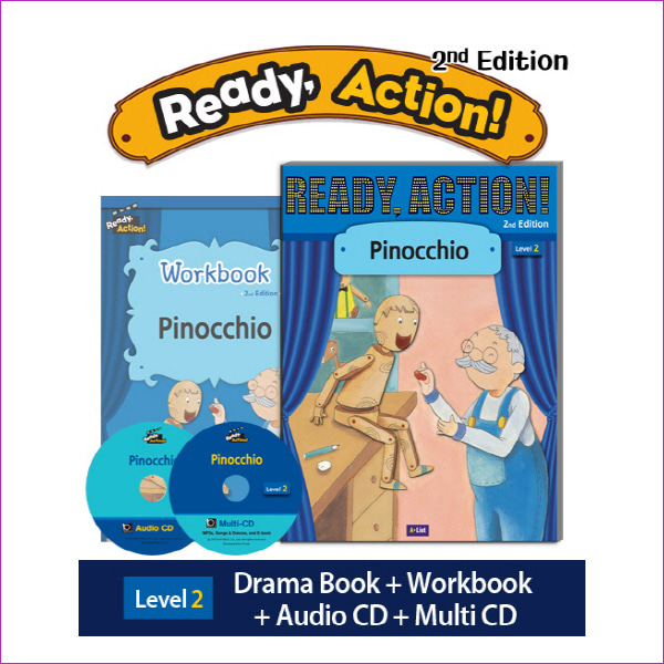 Ready Action. 2: Pinocchio(SB+WB+CDs)(2판)(CD2장포함)(Ready Action Level 2)