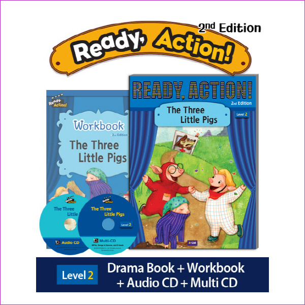 Ready Action. 2: The Three Little Pigs(SB+WB+CDs)(2판)(CD2장포함)(Ready Action Level 2)
